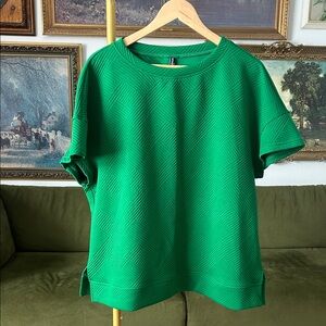 Green Patterned Short Sleeve Shirt